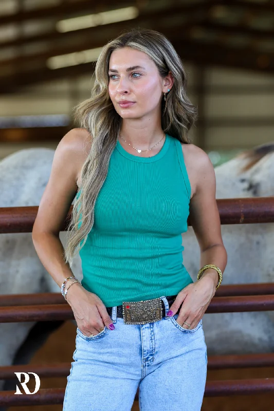 EMERALD RIBBED ALL-IN-ONE TANK | RD ESSENTIALS soft pink tank