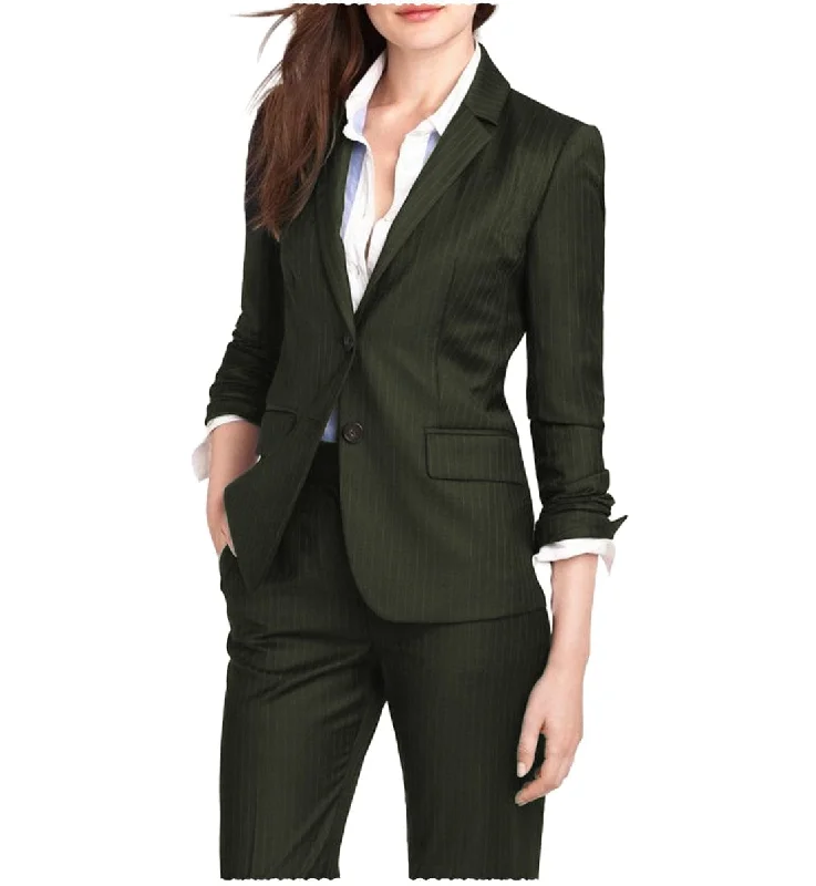 2 Pieces Single Buttons Notch Lapel Women Suit（Blazer+Pants） Relaxed Fit Trousers