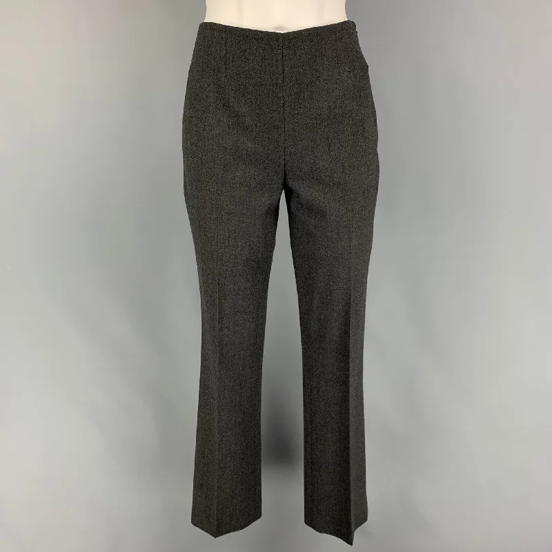 RALPH LAUREN Black Label Size 2 Charcoal Wool Narrow Leg Dress Pants Classic Stretch Pants