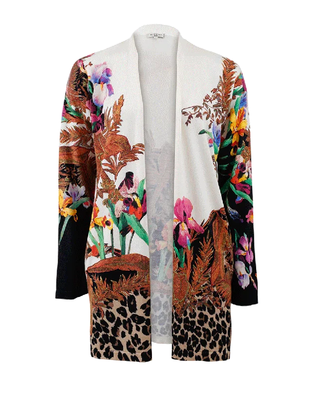 Leopard Bottom Drape Cardigan Machine Wash Dry Clean Hand Wash