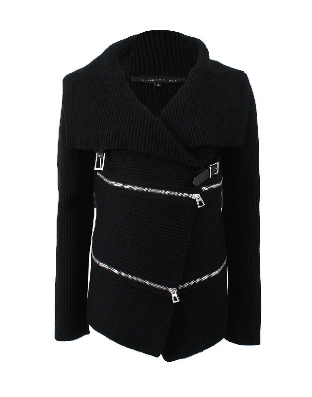Buckled Cardigan Transparent Opaque Sheer