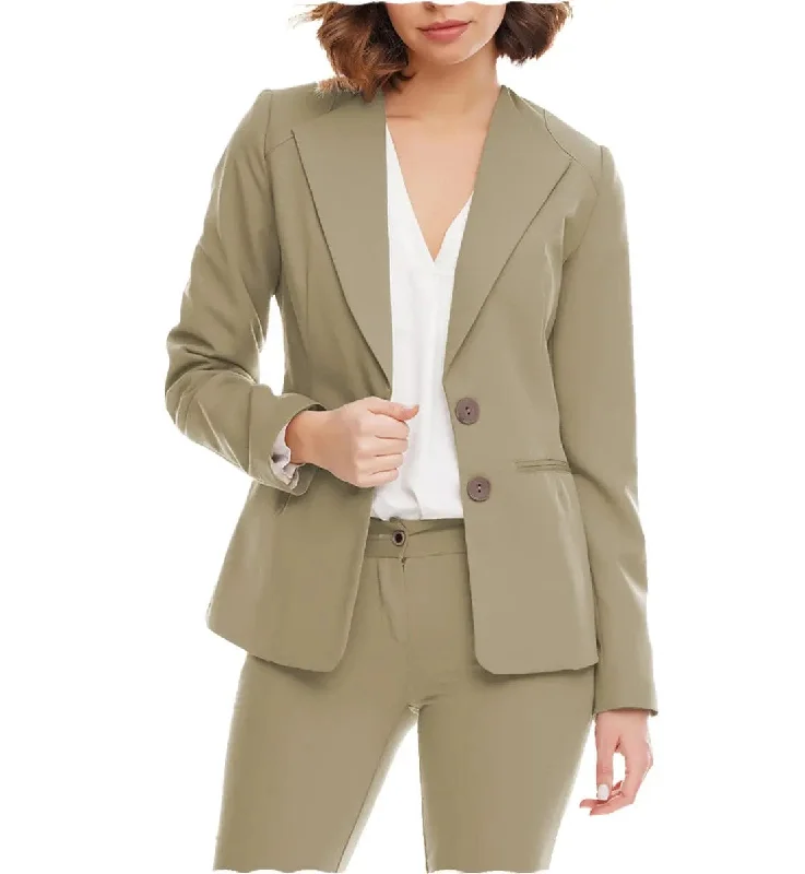 Women Suit 2 Pieces Peak Lapel Blazer (Blazer+Pants） Comfy Athletic Pants