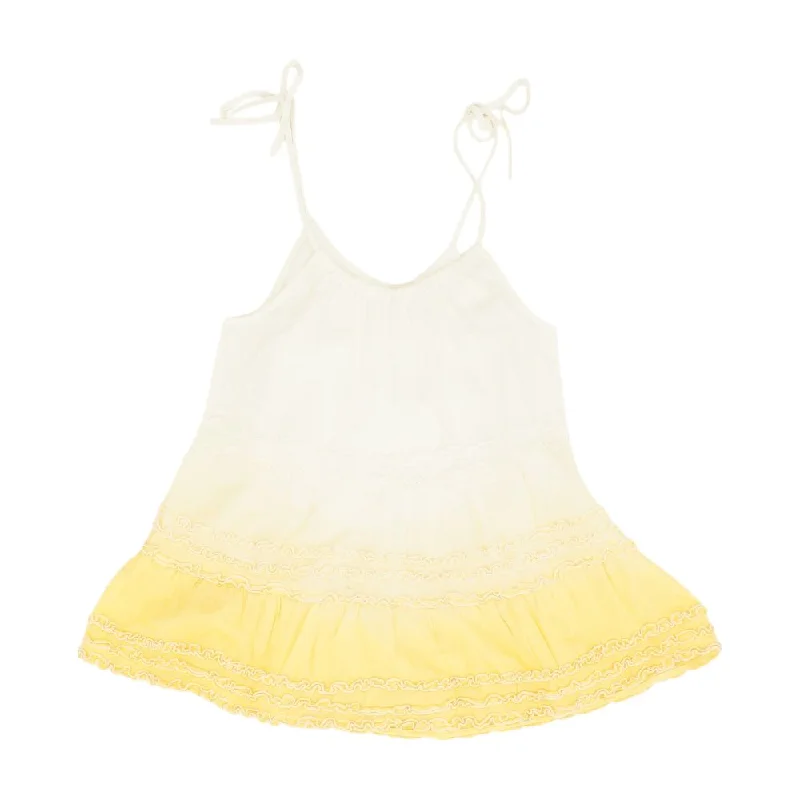Yellow Color Block Tank mesh tank top