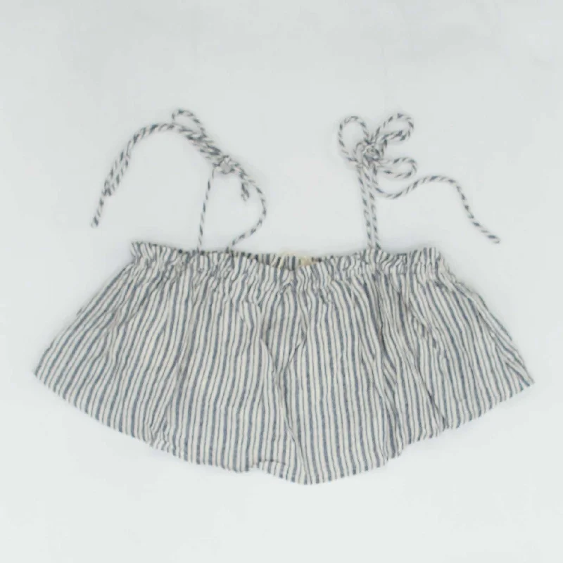 Blue Striped Cropped Tank strapless tank top