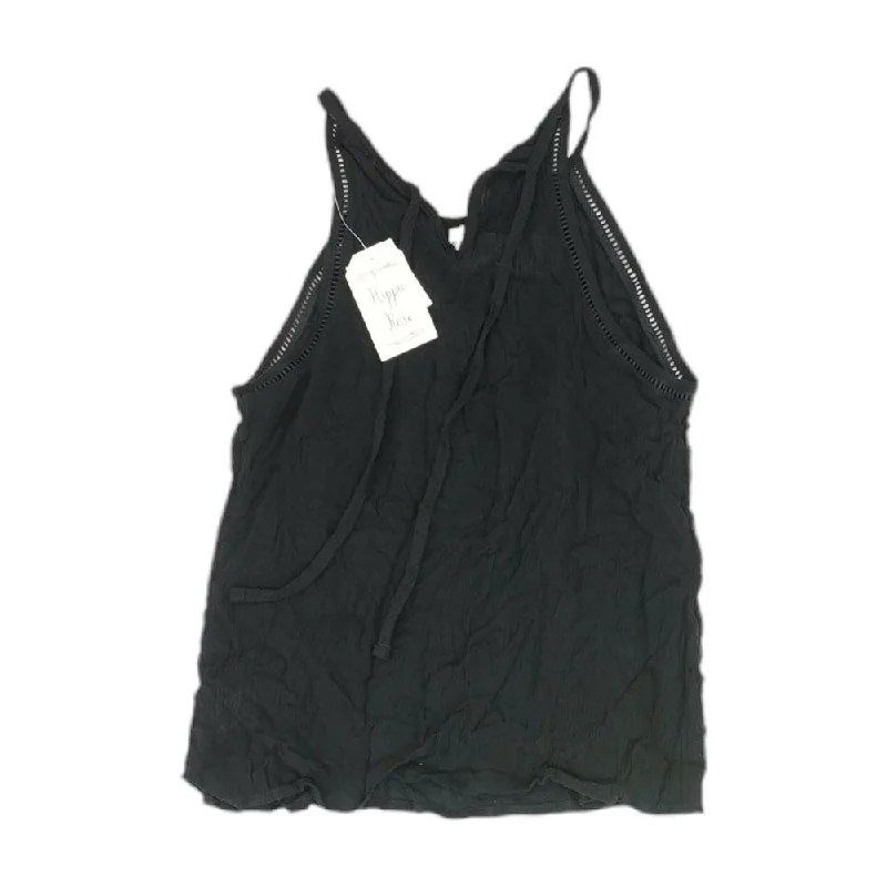 Black Solid Tank gold tank top