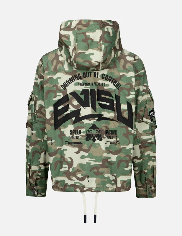 Allover Camouflage-pattern Hooded Jacket Print Jacket Jacquard Jacket Patchwork Jacket Allover Camouflage-pattern Hooded Jacket Print Jacket Jacquard Jacket Patchwork Jacket