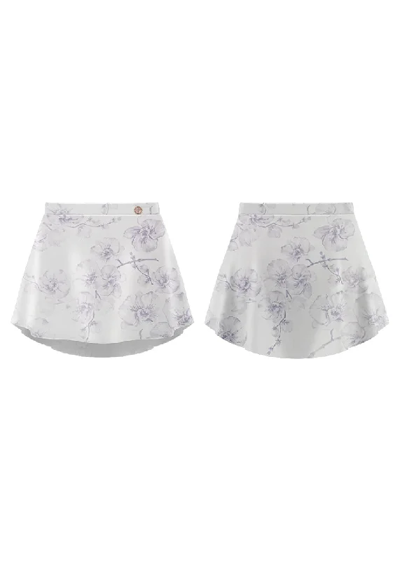 ON SALE Danse de Paris Patterned Pull-On Skirt (Orchid) denim skirt durable