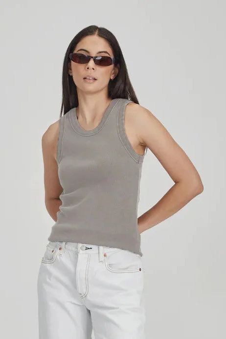 Commoners - Fitted Rib Tank, Vintage Smoke crossback tank top