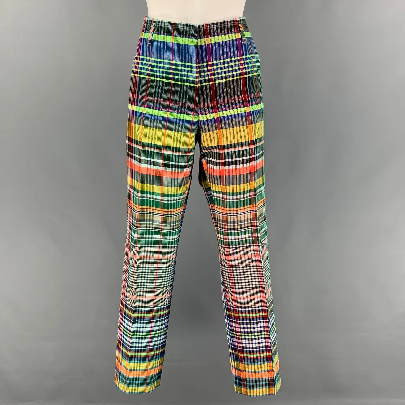 DRIES VAN NOTEN Size 8 Multi-Color Polyester Cotton Jacquard Dress Pants Soft Sweatpants Style