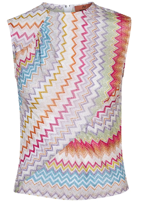 Sleeveless Tank Top Multicolour mesh tank top