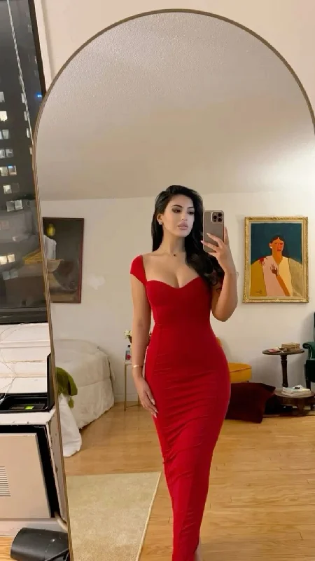 Sexy Red Straps Mermaid Long Evening Party Dress, DP4248 Tunics Trousers formal