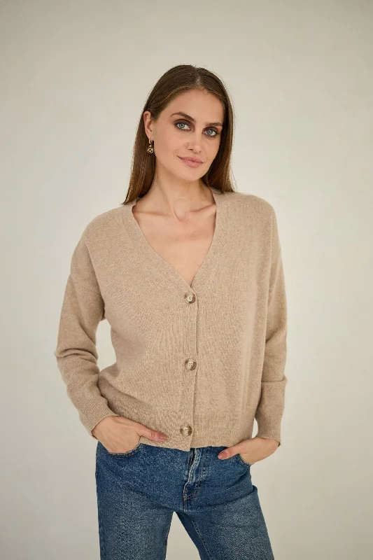 Cardigan Cashmere Beige Cotton Fabric Linen Fabric Terry Fabric