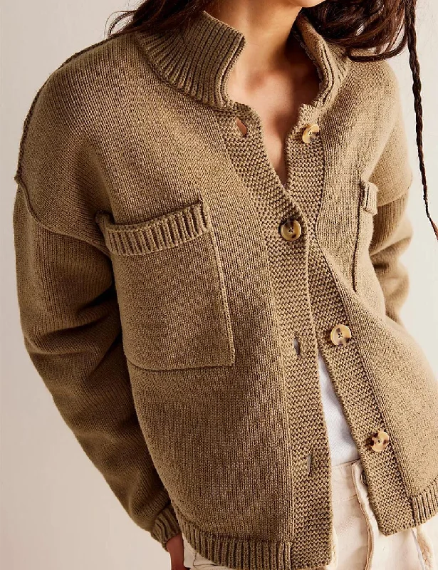 Ladies Button Front Dropped Shoulder Cardigan SKT529 Button Cardigan Zip Cardigan Pullover Cardigan