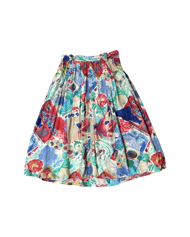 Vintage 90’s Pattern Skirt chiffon skirt lightweight