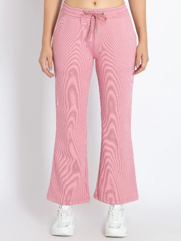 Womens Solid Knitted Track Pants Comfortable Wide-Leg Pants