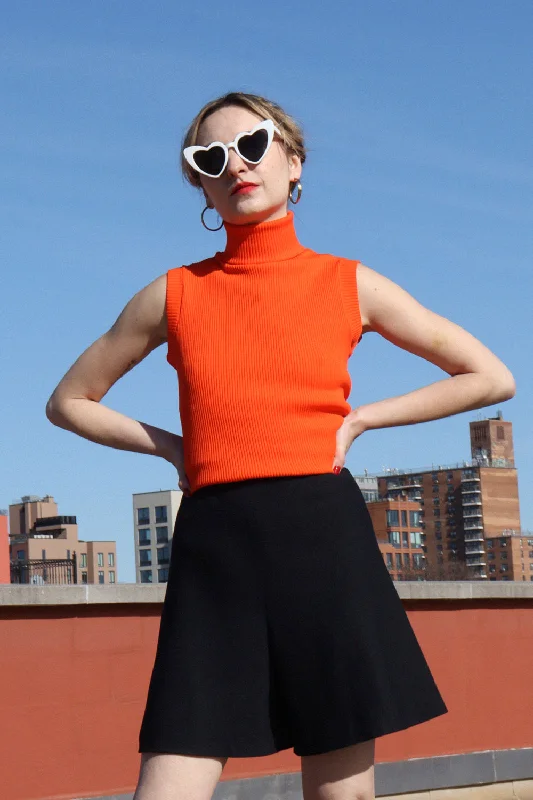 Technicolor Tangerine Turtleneck Tank S-L off shoulder tank