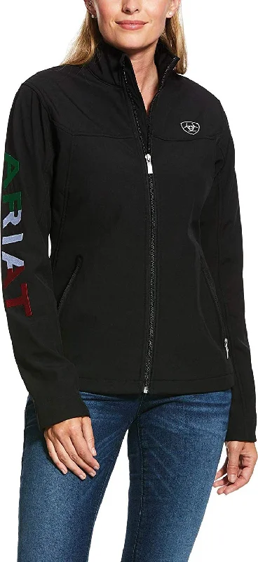 Ariat Women's Classic Team Softshell Mexico Jacket, Black Trench Coat Raincoat Waterproof Jacket