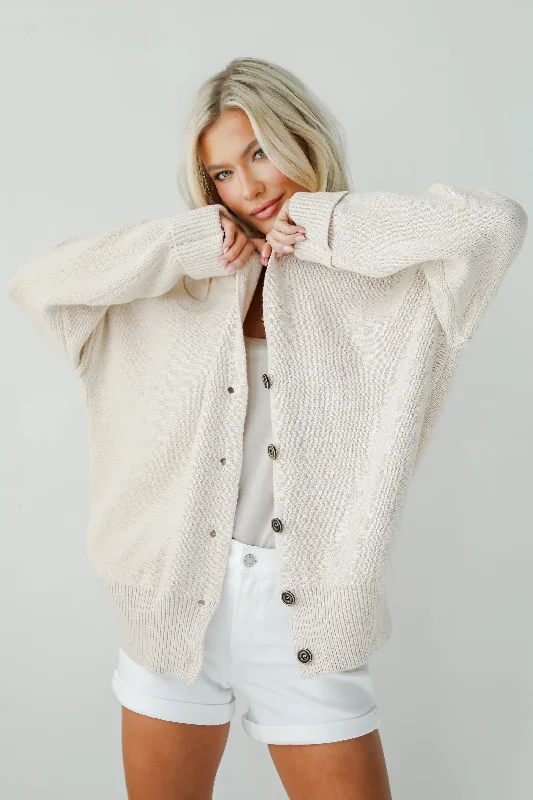 FINAL SALE - Coziest Layer Oatmeal Sweater Cardigan Satin Blend Silk Blend Wool Blend