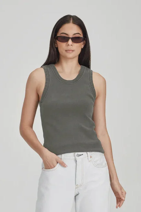Commoners - Fitted Rib Tank, Vintage Fog crew neck tank