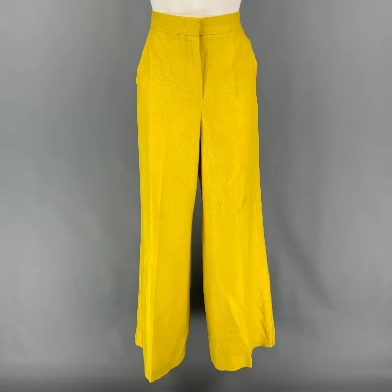 MAX MARA Size S Yellow High Waisted Dress Pants Cozy Knit Pants