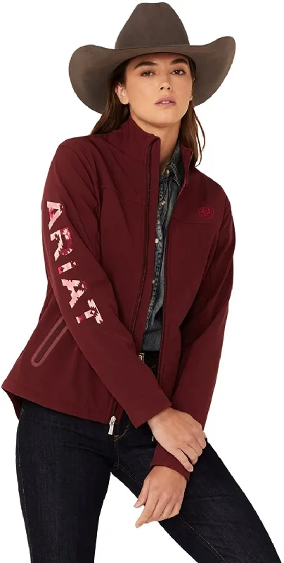 Ariat Women's New Team Softshell Jacket Boat Neck Shawl Collar Notched Collar