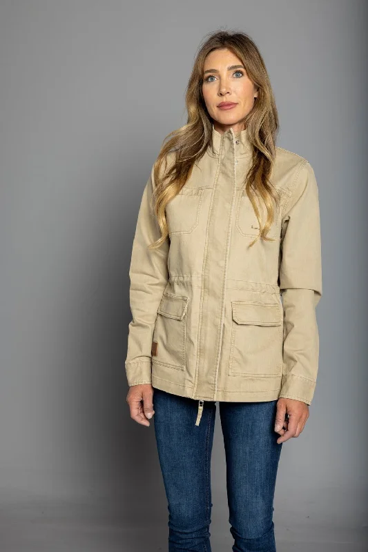 Kimes Ranch Womens Riggin Utility Khaki Cotton Blend Cotton Jacket Welt Pockets Slit Pockets Flap Pockets