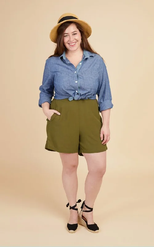 Calder Pants & Shorts Paper Pattern - Cashmerette Formal Wide-Leg Pants