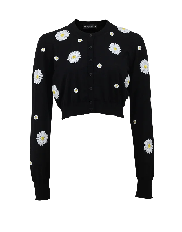 Daisy Cropped Cardigan Thin Thick Dense