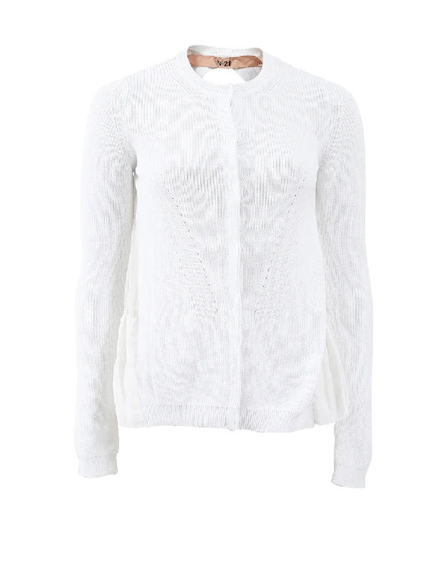 Back Pleated Cardigan Stylish Fashionable Trendy