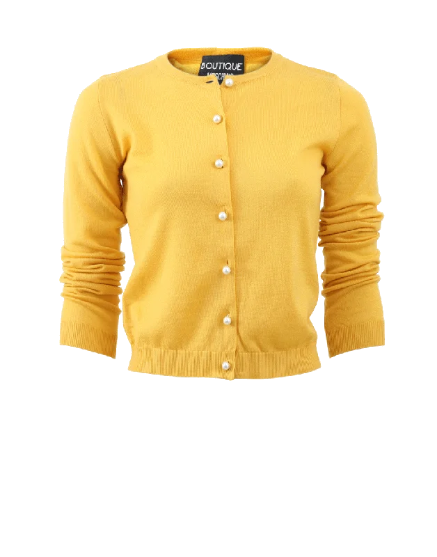 Pearl Button Cardigan Lace Blend Ribbed Blend Corduroy Blend