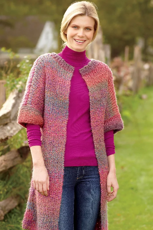 Long and Lean Jacket Pattern (Knit) - Version 2 Boat Neck Shawl Collar Notched Collar