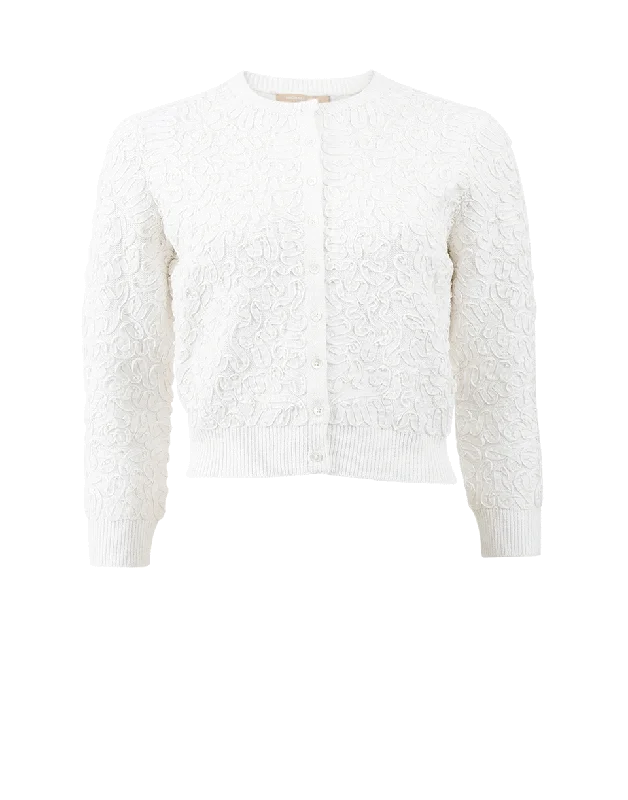 Soutache Embroidered Cropped Cardigan Faux Fur Fabric Real Fur Fabric Shearling Fabric