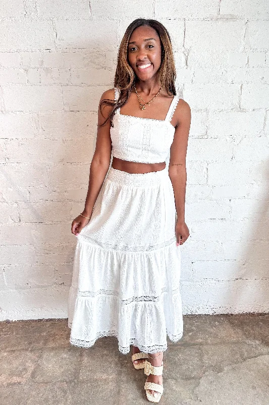 White Houses Maxi Skirt slim fit skirt