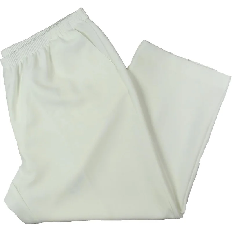 Alfred Dunner Womens Plus Stretch Elastic-Waist Straight Leg Pants Fashionable Work Pants