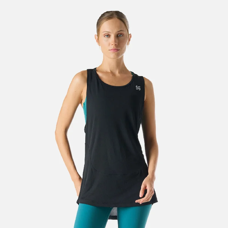 Polera Mujer Tempo Tank Top Negro Vulcano flexible tank top