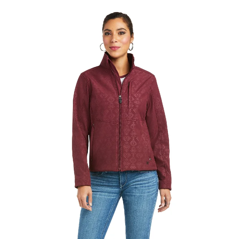 Ariat Women's R.E.A.L. Softshell Jacket, Windsor Wine Embossed Satin Jacket Silk Jacket Chiffon Jacket