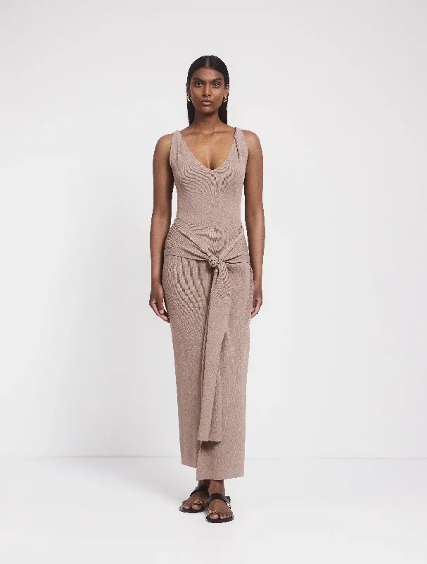 Kalmia Skirt In Taupe spandex blend skirt