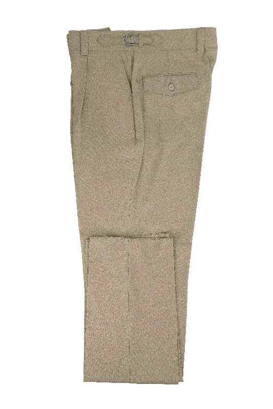 Tan Semi-Wide Leg Wool Marbella Dress Pant by Tiglio Lux Soft Stretch Trousers