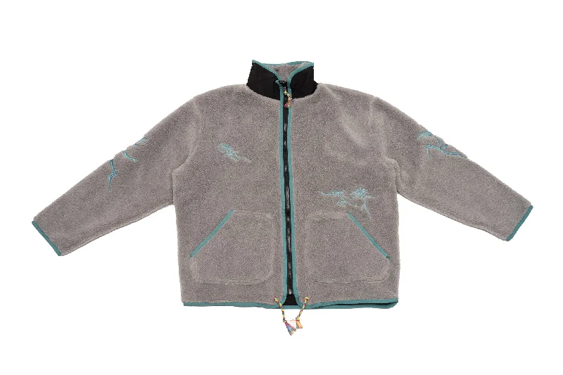 Jungles Jungles Reversible Flower Dancer Jacket "Grey & Blue" Cotton Jacket Linen Jacket Terry Jacket