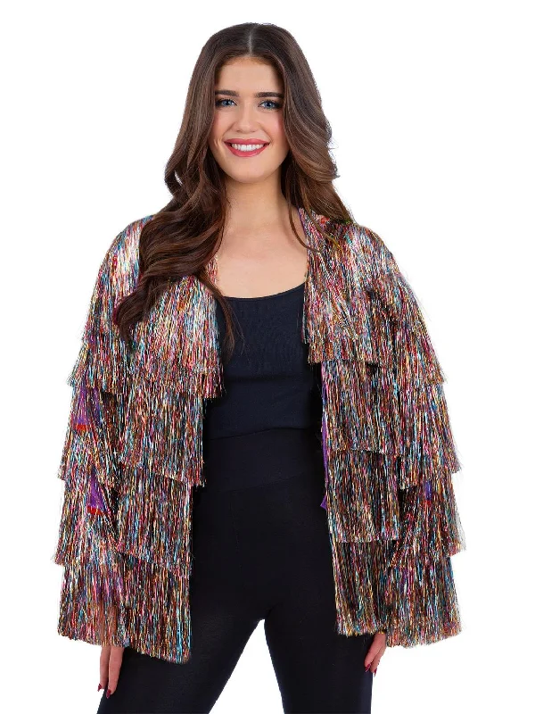 Rainbow Pride Tinsel Festival Disco Jacket Wool Jacket Cashmere Jacket Tweed Jacket