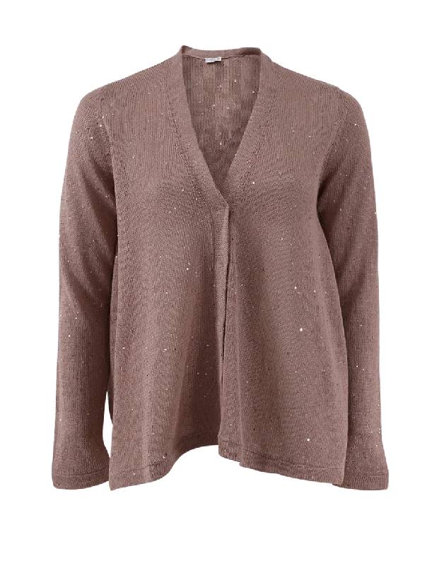 Linen Silk Cardigan Chenille Brocade Lace