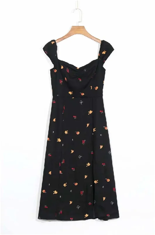 Romantic and fresh pastoral printed skirt, simple and slim  7122 linen skirt natural