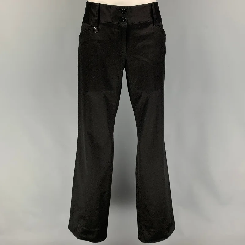 DOLCE & GABBANA Size 8 Black Cotton Blend Low Rise Dress Pants Cozy Jogger Leggings