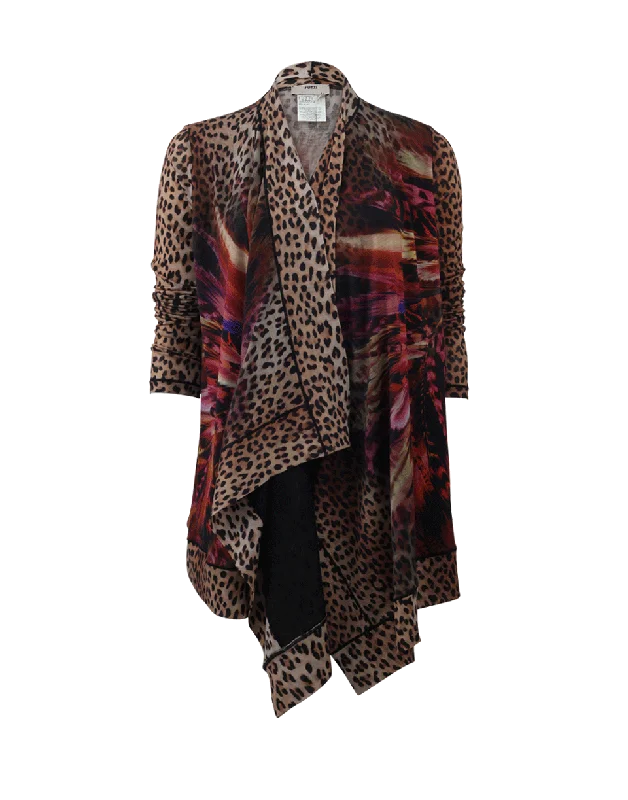 Drape Front Cardigan Plaid Cardigan Polka Dot Checkered
