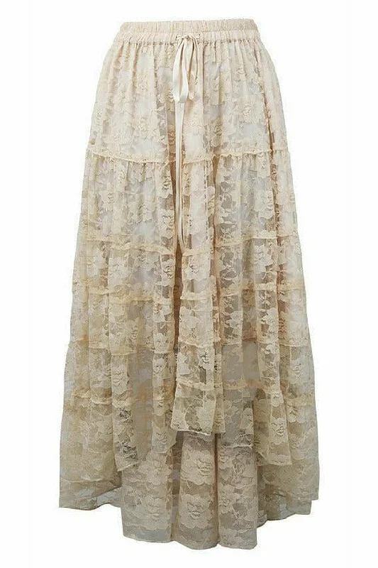 Ivory Lace Skirt cotton skirt soft