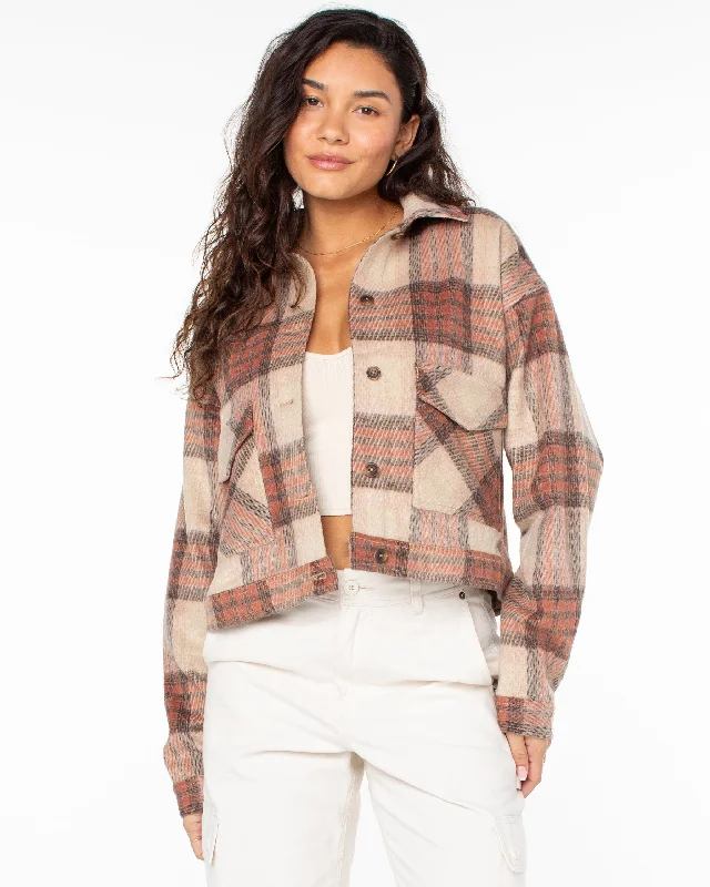 Township Plaid Jacket - Desert Flower Chenille Fabric Brocade Fabric Lace Fabric
