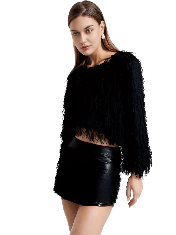 Autumn Winter Warm Women Faux Fur Coat Loose Plush Coat Female Fur Jacket Elasticated Jacket Padded Jacket Insulated Jacket