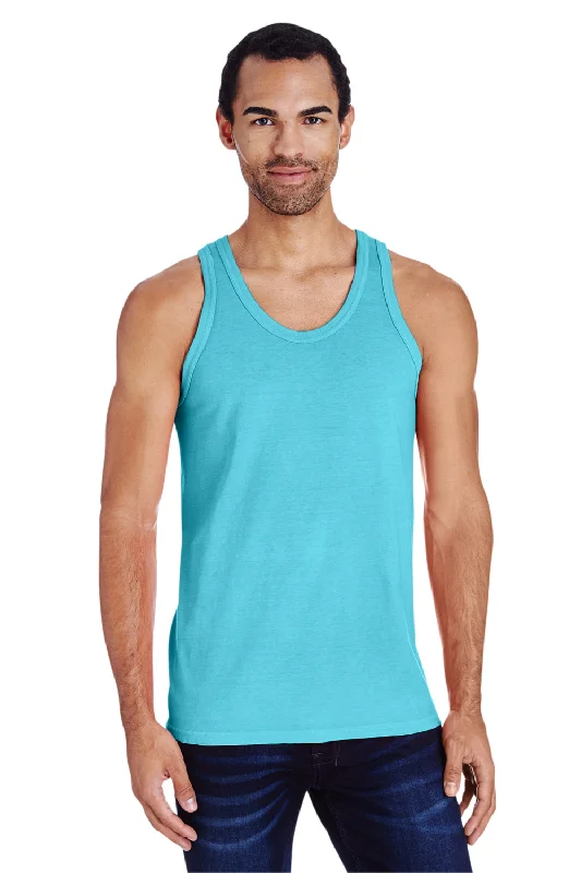 ComfortWash By Hanes Mens Tank Top - Freshwater Blue v-neck tank top