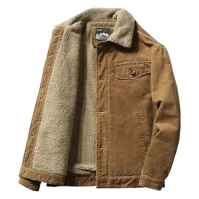 Corduroy Winter Jacket For Men Faux Fur Jacket Real Fur Jacket Shearling Jacket
