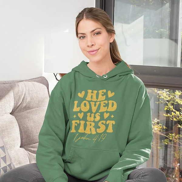 He Loved Us First TShirts, Christian Shirts, Christian Valentine Top, 1 John 4-19, Religious Sweatshirt, Hoodie or Tank Top-God Loves Shirt boho tank top